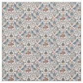 Paddenstoelen Fox & Dragonfly Cute Autumn Pattern Stof (Swatch)