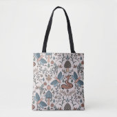 Paddenstoelen Fox & Dragonfly Cute Autumn Pattern Tote Bag (Voorkant)