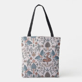 Paddenstoelen Fox & Dragonfly Cute Autumn Pattern Tote Bag (Achterkant)