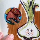 paddenstoelen Fungus Ronde Sticker