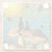 paddenstoelen glazen onderzetter (Achterkant)