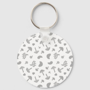 Paddenstoelen grijs sleutelhanger