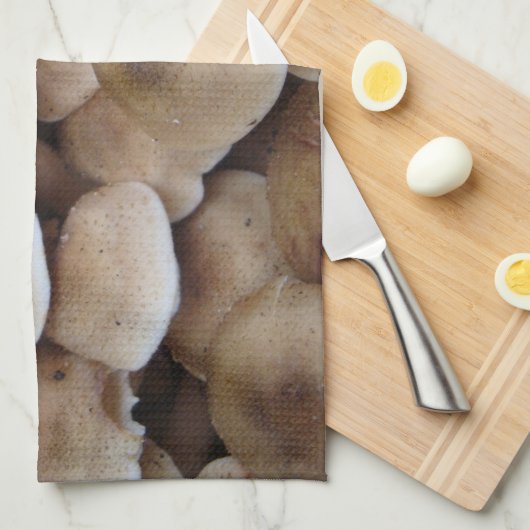 Paddenstoelen groeien in een cluster originele fot theedoek (Quarter Fold)