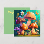 Paddenstoelen groene floralen in het veld (Voorkant / Achterkant)