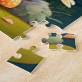 Paddenstoelen groene floralen in het veld legpuzzel (Zijkant)