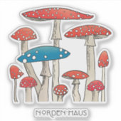 Paddenstoelen Grote 8 "x 8" Custom-Cut Vinyl Stick Sticker (Voorkant)