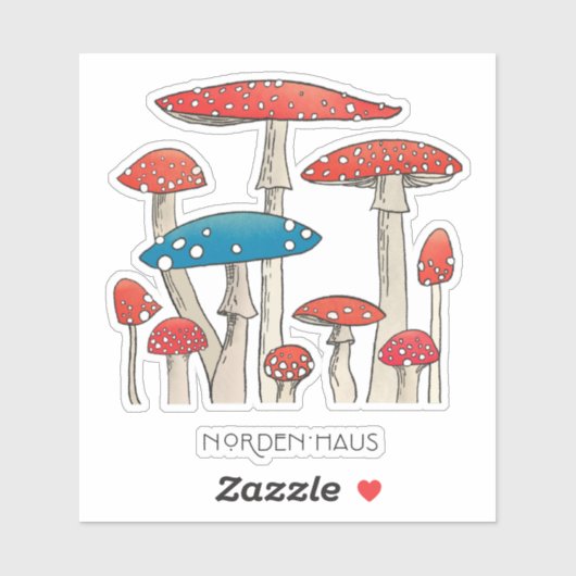 Paddenstoelen Grote 8 "x 8" Custom-Cut Vinyl Stick Sticker (Vel)