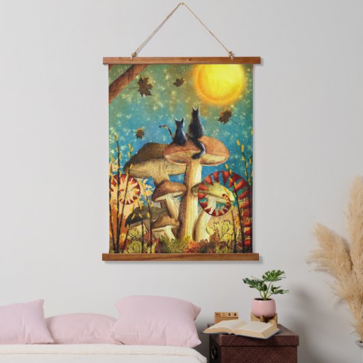 paddenstoelen hangend wandkleed (Slaapkamer)