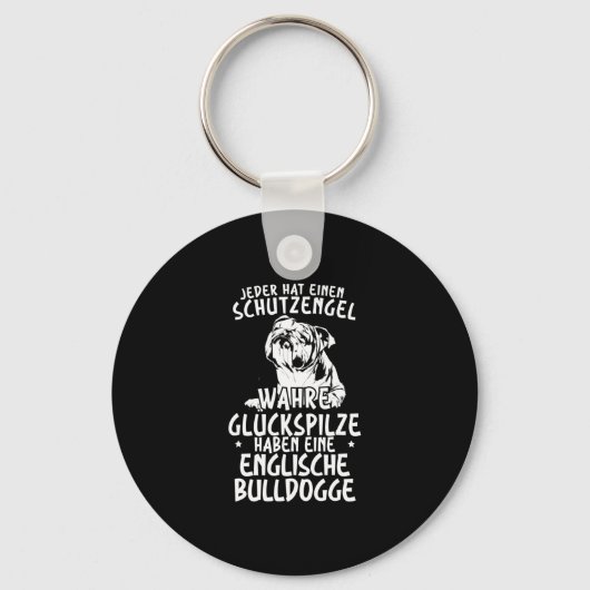 Paddenstoelen Hebben Een Engelse Bulldog Sleutelhanger (Voorkant)