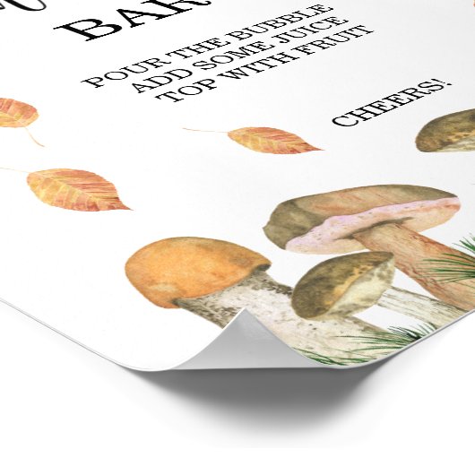 Paddenstoelen herfst Mon-osa bar Poster (Hoek)