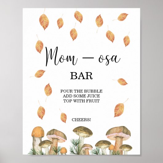 Paddenstoelen herfst Mon-osa bar Poster (Voorkant)