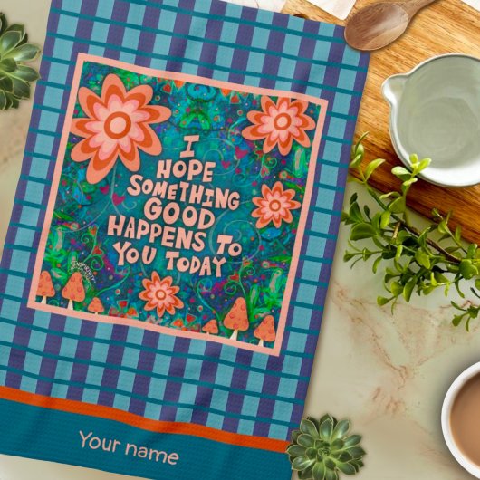 Paddenstoelen Iets Goede Quote Naam Plaid Stijlvol Theedoek