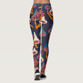Paddenstoelen Illustratie Stof Wrapping Patroon Leggings (Achterkant)