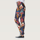 Paddenstoelen Illustratie Stof Wrapping Patroon Leggings (Links)