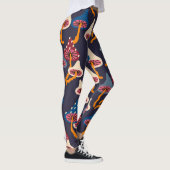 Paddenstoelen Illustratie Stof Wrapping Patroon Leggings (Rechts)
