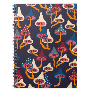Paddenstoelen Illustratie Stof Wrapping Patroon Notitieboek