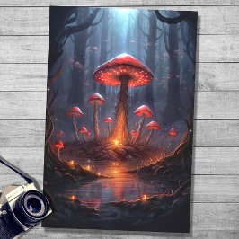 Paddenstoelen in Bos 1 Decoupage Paper Tissuepapier