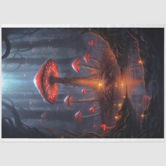 Paddenstoelen in Bos 1 Decoupage Paper Tissuepapier (Voorkant)