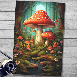 Paddenstoelen in Bos 2 Decoupage Papier