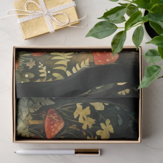 Paddenstoelen in bos 6 Decoupage papier (Geschenk)