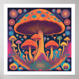 Paddenstoelen in de ruimte poster