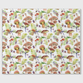 paddenstoelen in een zacht waterverf patroon cadeaupapier (Vlak)