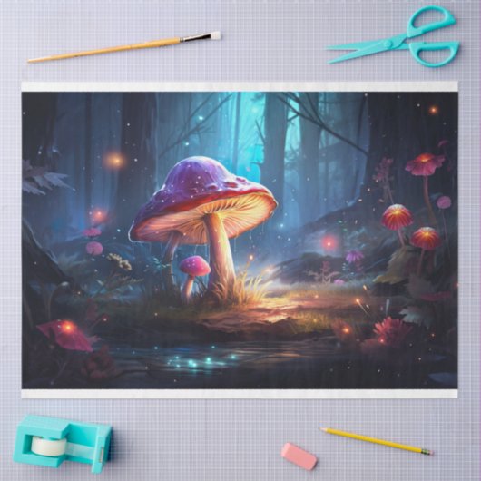 Paddenstoelen in Forest 5 Decoupage Papier (Craft)