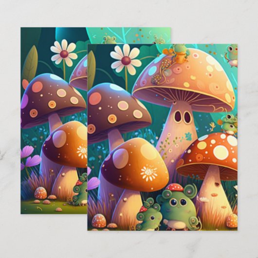 Paddenstoelen in het bos (Voorkant / Achterkant)