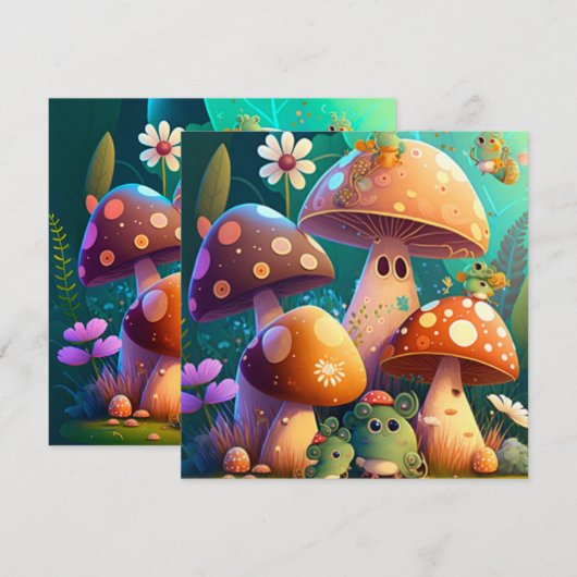 Paddenstoelen in het bos (Voorkant / Achterkant)