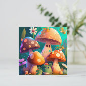 Paddenstoelen in het bos (Staand voorkant)