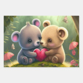 Paddenstoelen in het bos inpakpapier vel (Voorkant 3)