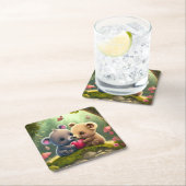 Paddenstoelen in het bos kartonnen onderzetters (Insitu)