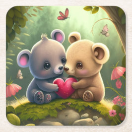 Paddenstoelen in het bos kartonnen onderzetters