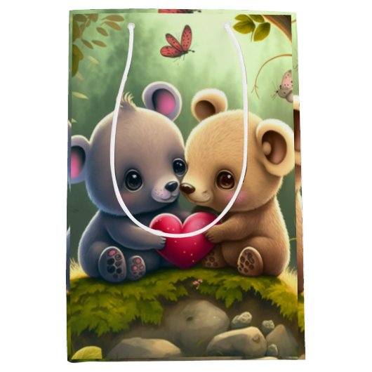 Paddenstoelen in het bos medium cadeauzakje (Voorkant)