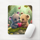 Paddenstoelen in het bos muismat (Met muis)