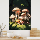 Paddenstoelen in het bos poster (Keuken)