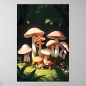 Paddenstoelen in het bos poster (Voorkant)