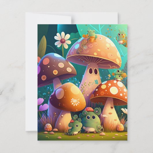 Paddenstoelen in het bos RSVP kaartje (Achterkant)