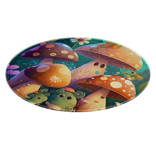 Paddenstoelen in het bos snijplank (Hoek)