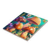 Paddenstoelen in het bos tegeltje (Zijkant)