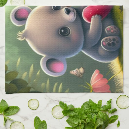 Paddenstoelen in het bos theedoek (Gevouwen)