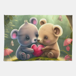 Paddenstoelen in het bos theedoek