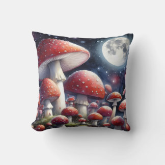 Paddenstoelen in het maanlicht werp kussen