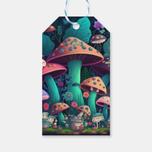 Paddenstoelen in het veld cadeaulabel (Voorkant)