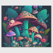 Paddenstoelen in het veld cadeaupapier (Vlak)