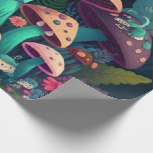 Paddenstoelen in het veld cadeaupapier (Hoek)