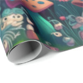 Paddenstoelen in het veld cadeaupapier (Rol Hoek)