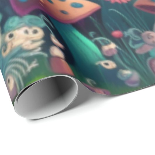 Paddenstoelen in het veld cadeaupapier (Rol Hoek)