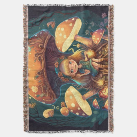 Paddenstoelen in het veld deken (Voorkant Verticaal)