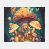 Paddenstoelen in het veld fleece deken (Voorkant (Horizontaal))